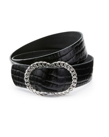 Ceinture fine aspect croco