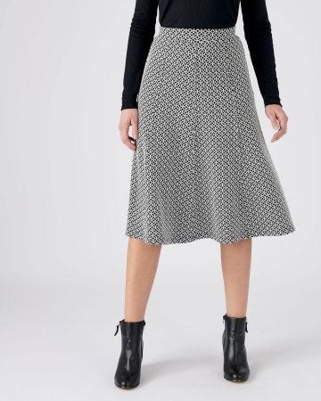 Jupe évasée maille jacquard