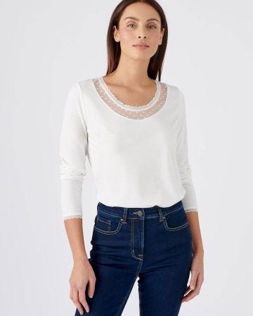 T-shirt manches longues Thermol'love tulle plumetis