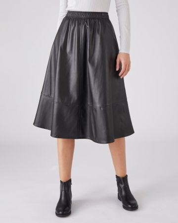 Jupe taille élastiquée enduite