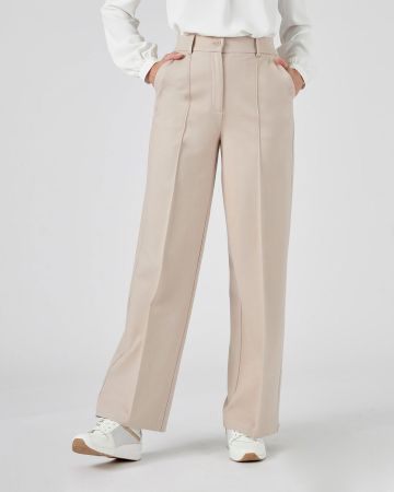 Pantalon large maille émerisée