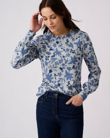 T-shirt col volanté maille chaude Thermolactyl
