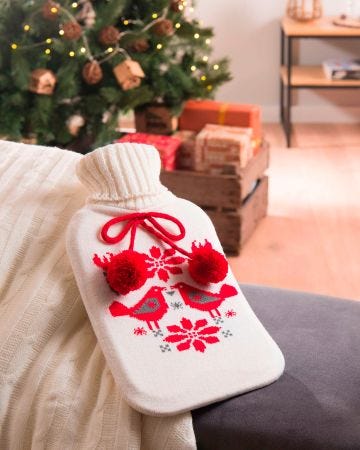 Bouillotte avec housse en maille