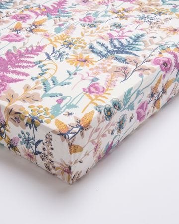 Drap-housse flanelle Botanique pur coton