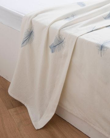 Drap plat Plume flanelle pur coton