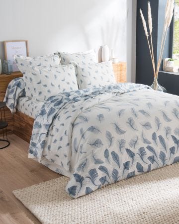 Housse de couette Plume flanelle pur coton