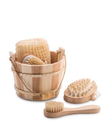 Accessoires de salle de bains en bois