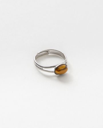 Bague réglable sertie d'une pierre naturelle