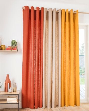 Rideau décoratif à oeillets pur coton