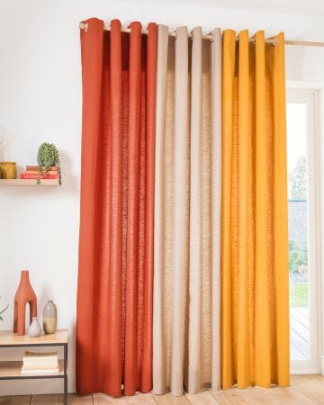 Rideau décoratif à oeillets pur coton