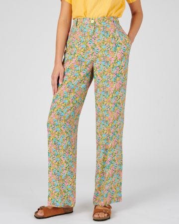 Pantalon large imprimé fleuri