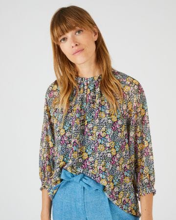 Blouse voile fluide imprimé