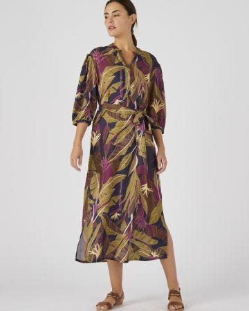 Robe longue imprimé tropical