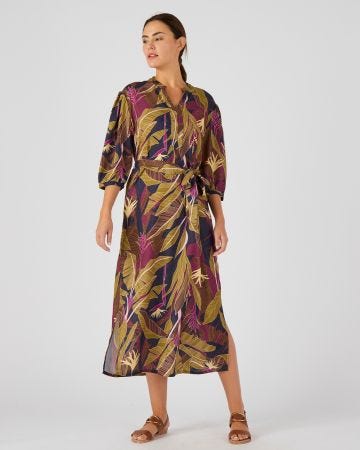 Robe longue imprimé tropical