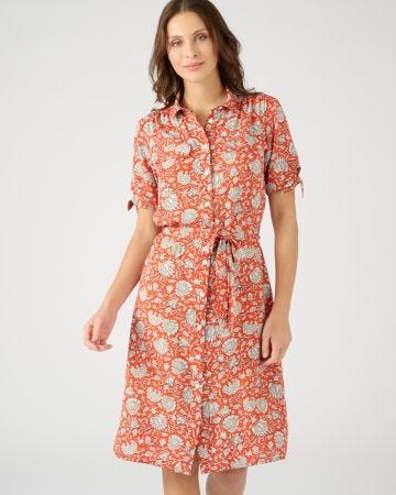 Robe-chemise évasée pure viscose