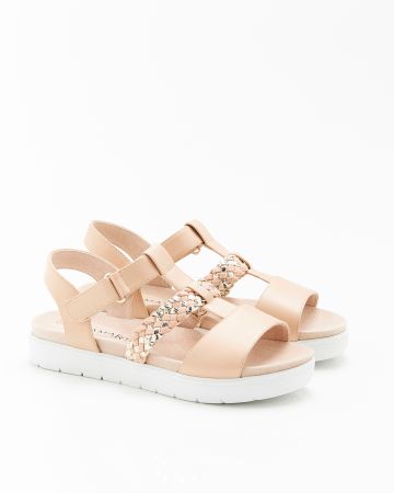 Sandales à brides tressées et lisses Amortyl