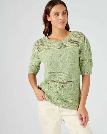 Pull maille effet crochet