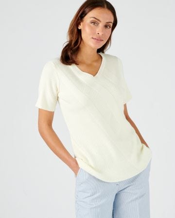Pull jeu de côtes fantaisie.