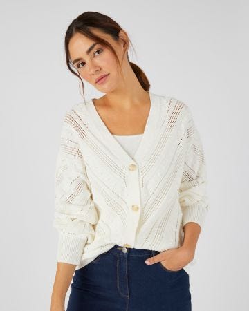 Gilet maille effet crochet