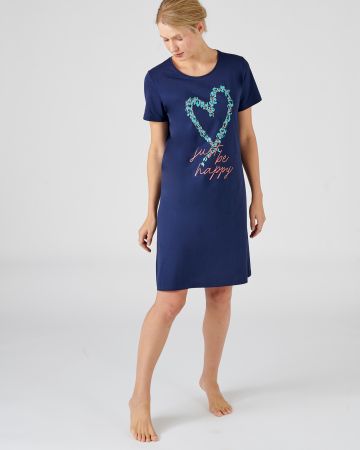 Chemise de nuit en pur coton peigné