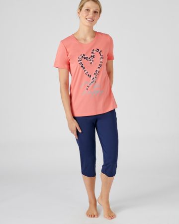 Tee-shirt de pyjama en pur coton peigné