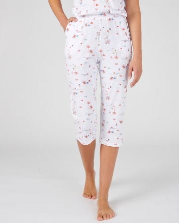 Pantacourt de pyjama en pur coton peigné
