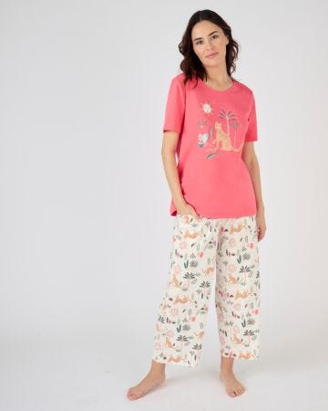Pyjama à manches courtes pur coton peigné