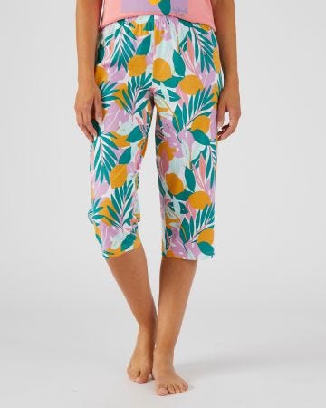 Pantacourt de pyjama en pur coton peigné