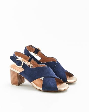 Sandales à talon aspectvelours