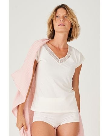 T-shirt col dentelle Climatyl