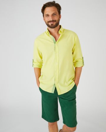 Chemise ample coton/lin, manches longues