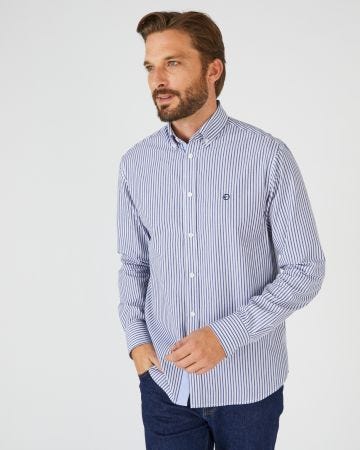 Chemise rayée pur coton, manches longues