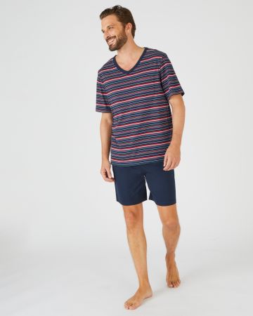 Pyjashort rayé en maille jersey
