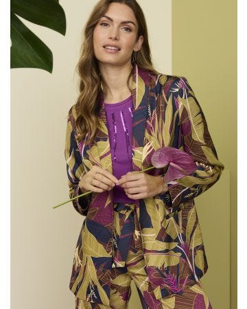 Veste imprimé tropical envers satin
