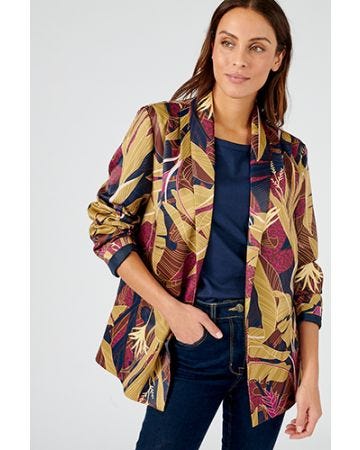 Veste imprimé tropical envers satin