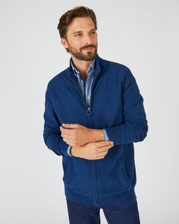 Gilet à col montant maille jacquard fantaisie
