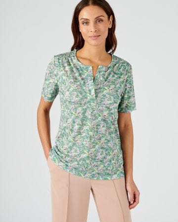 Tee-shirt manches courtes imprimé maille dévorée