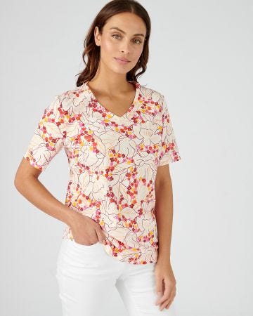 Tee-shirt imprimé floral en pur coton.