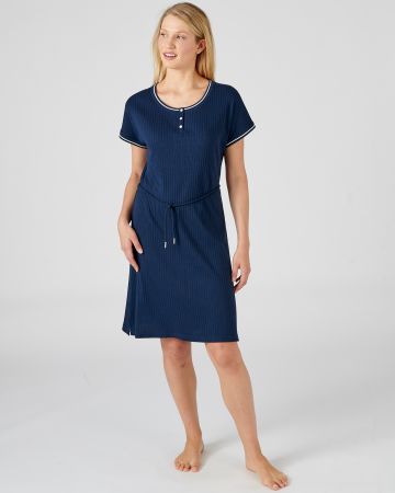 Chemise de nuit en maille côtelée