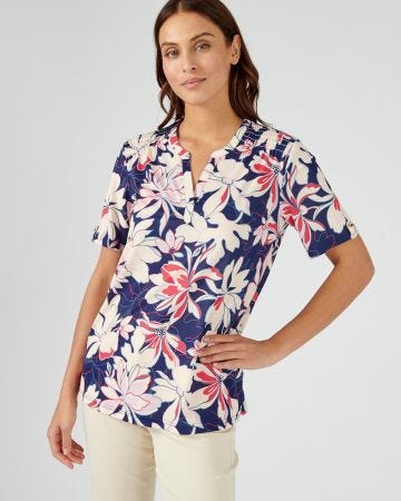 Tee-shirt en crêpe imprimé.