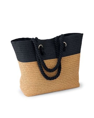 Sac paille bicolore