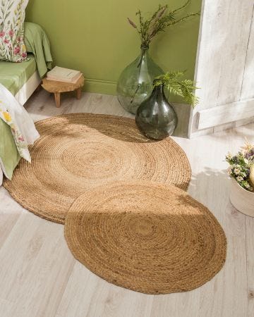 Tapis rond en jute