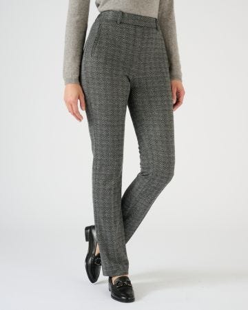 Pantalon enfilable en maille jacquard émerisée