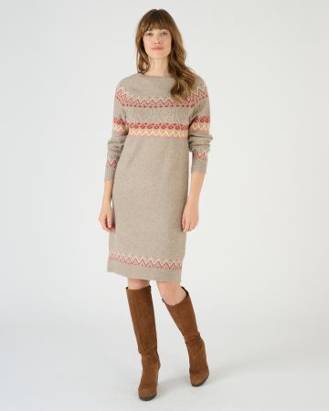 Robe-pull en maille jacquard Thermolactyl recyclée