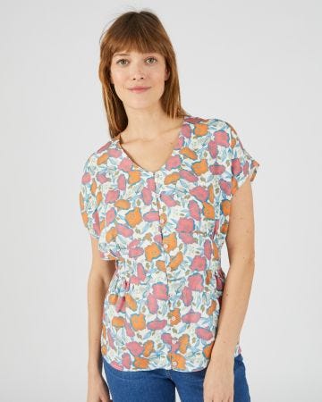 Top imprimé à basque