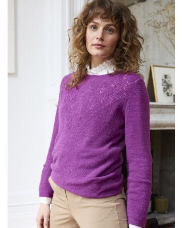 Pull maille ajourée mélange alpaga