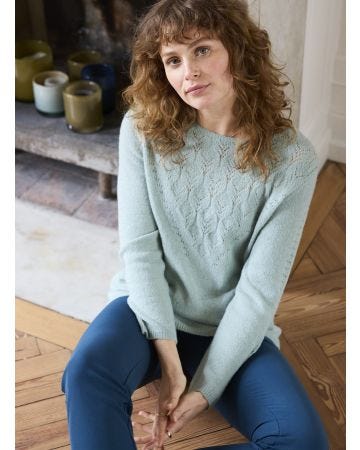 Pull maille ajourée mélange alpaga