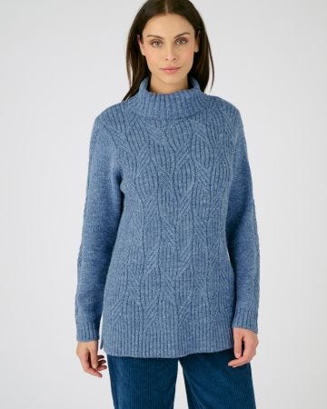 Pull col roulé maille chinée Thermolactyl