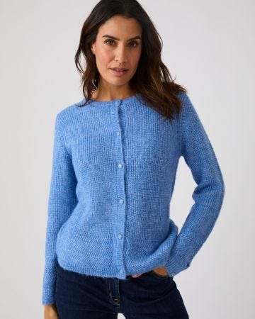 Cardigan maille perlée mélange alpaga