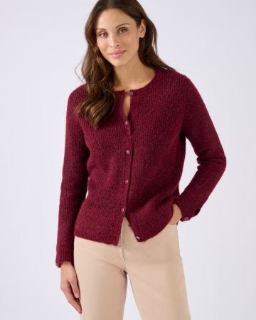 Cardigan maille perlée mélange alpaga